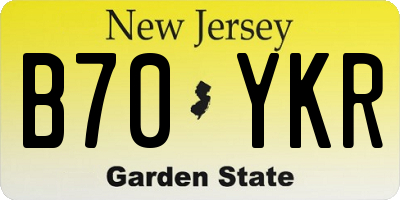 NJ license plate B70YKR