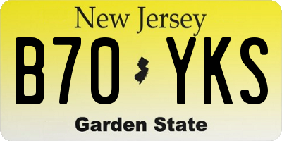 NJ license plate B70YKS