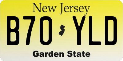 NJ license plate B70YLD