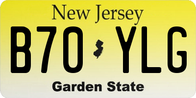 NJ license plate B70YLG