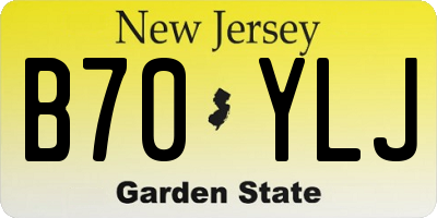 NJ license plate B70YLJ