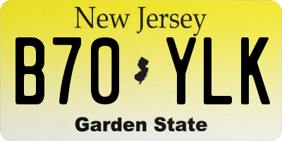 NJ license plate B70YLK