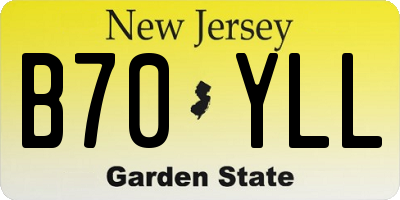 NJ license plate B70YLL