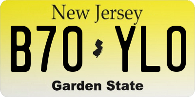 NJ license plate B70YLO