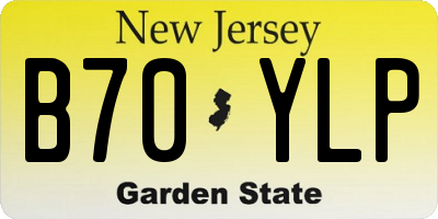NJ license plate B70YLP