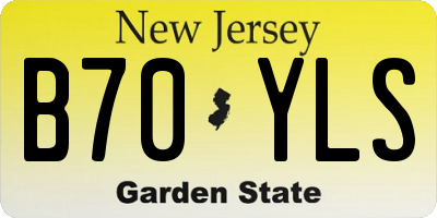 NJ license plate B70YLS