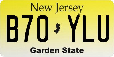 NJ license plate B70YLU