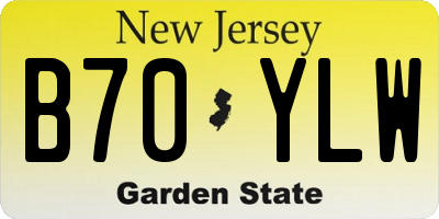 NJ license plate B70YLW