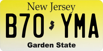 NJ license plate B70YMA