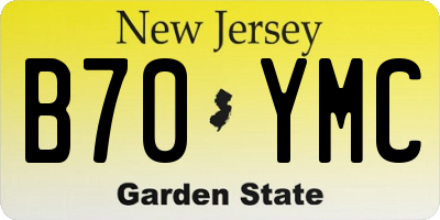 NJ license plate B70YMC
