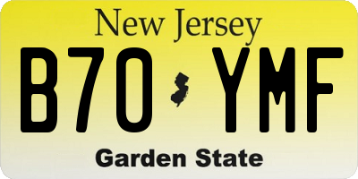 NJ license plate B70YMF