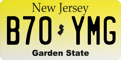 NJ license plate B70YMG