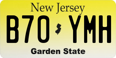 NJ license plate B70YMH