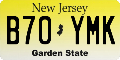 NJ license plate B70YMK