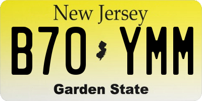 NJ license plate B70YMM