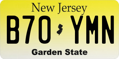 NJ license plate B70YMN