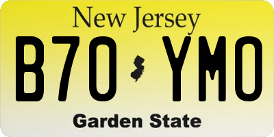 NJ license plate B70YMO