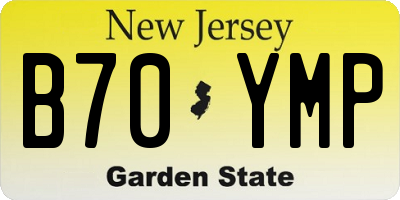NJ license plate B70YMP