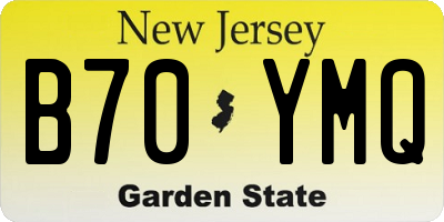 NJ license plate B70YMQ
