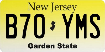 NJ license plate B70YMS