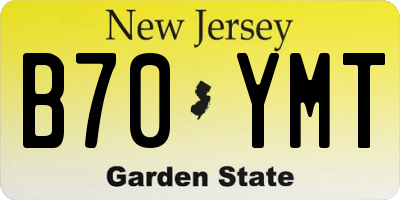 NJ license plate B70YMT
