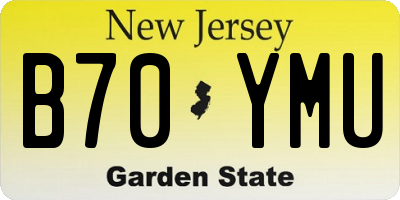 NJ license plate B70YMU