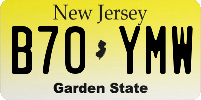 NJ license plate B70YMW