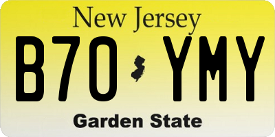NJ license plate B70YMY