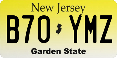 NJ license plate B70YMZ
