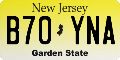 NJ license plate B70YNA