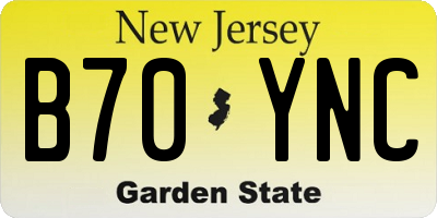 NJ license plate B70YNC