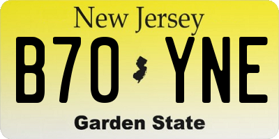 NJ license plate B70YNE