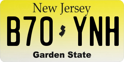 NJ license plate B70YNH