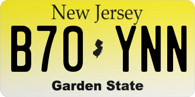 NJ license plate B70YNN