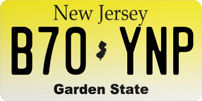 NJ license plate B70YNP
