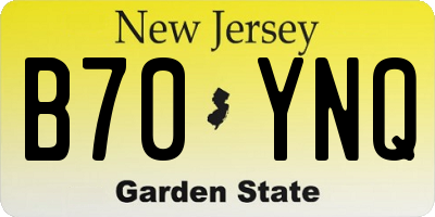NJ license plate B70YNQ