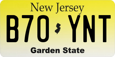 NJ license plate B70YNT