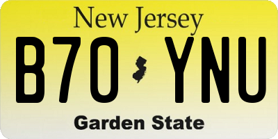 NJ license plate B70YNU