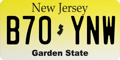 NJ license plate B70YNW