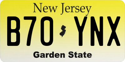 NJ license plate B70YNX