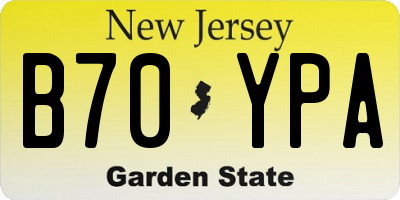 NJ license plate B70YPA