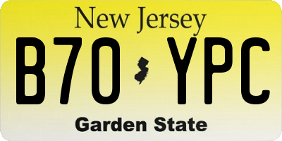 NJ license plate B70YPC