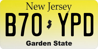 NJ license plate B70YPD