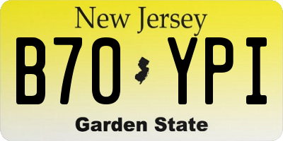 NJ license plate B70YPI