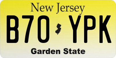 NJ license plate B70YPK
