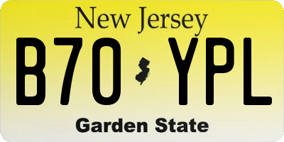 NJ license plate B70YPL