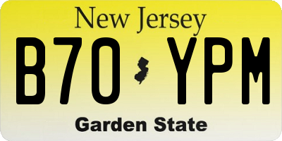 NJ license plate B70YPM