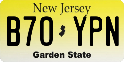 NJ license plate B70YPN
