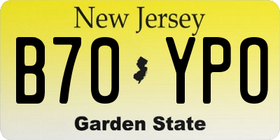 NJ license plate B70YPO