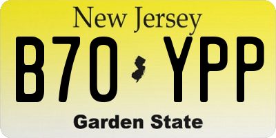 NJ license plate B70YPP